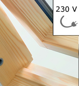 Elektro Schwingfenster, Holz